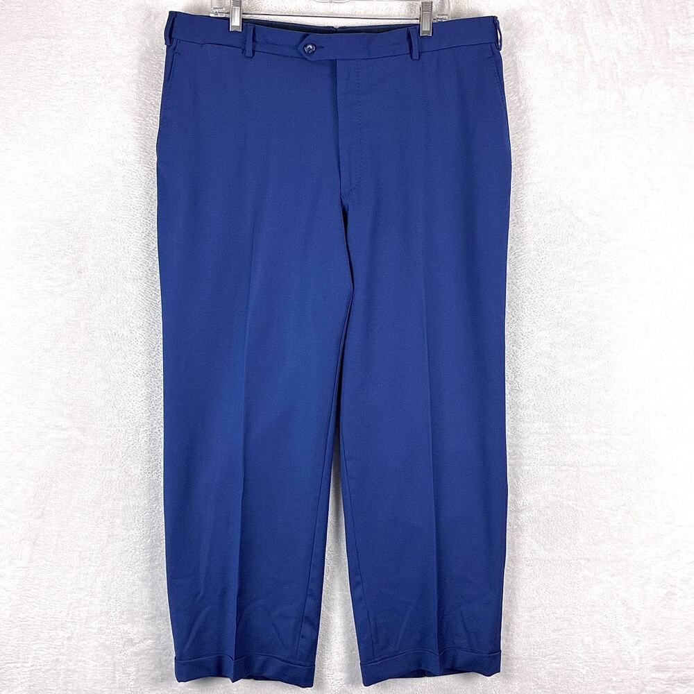 VTG Davinci Loro Piana Pants Mens 37x30 Blue Wool Luxury Old Money Preppy Italy